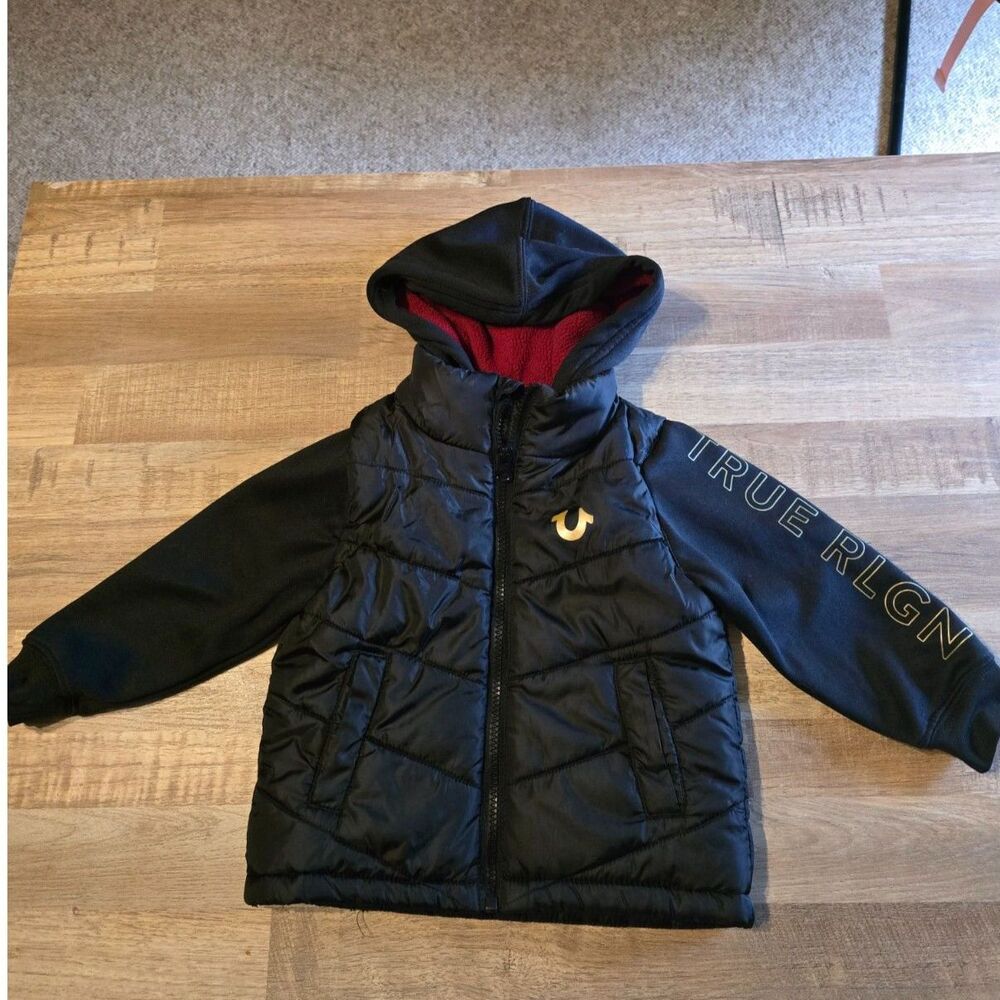 True Religion Puffer Jacket with Hood Toddler Sz 2T